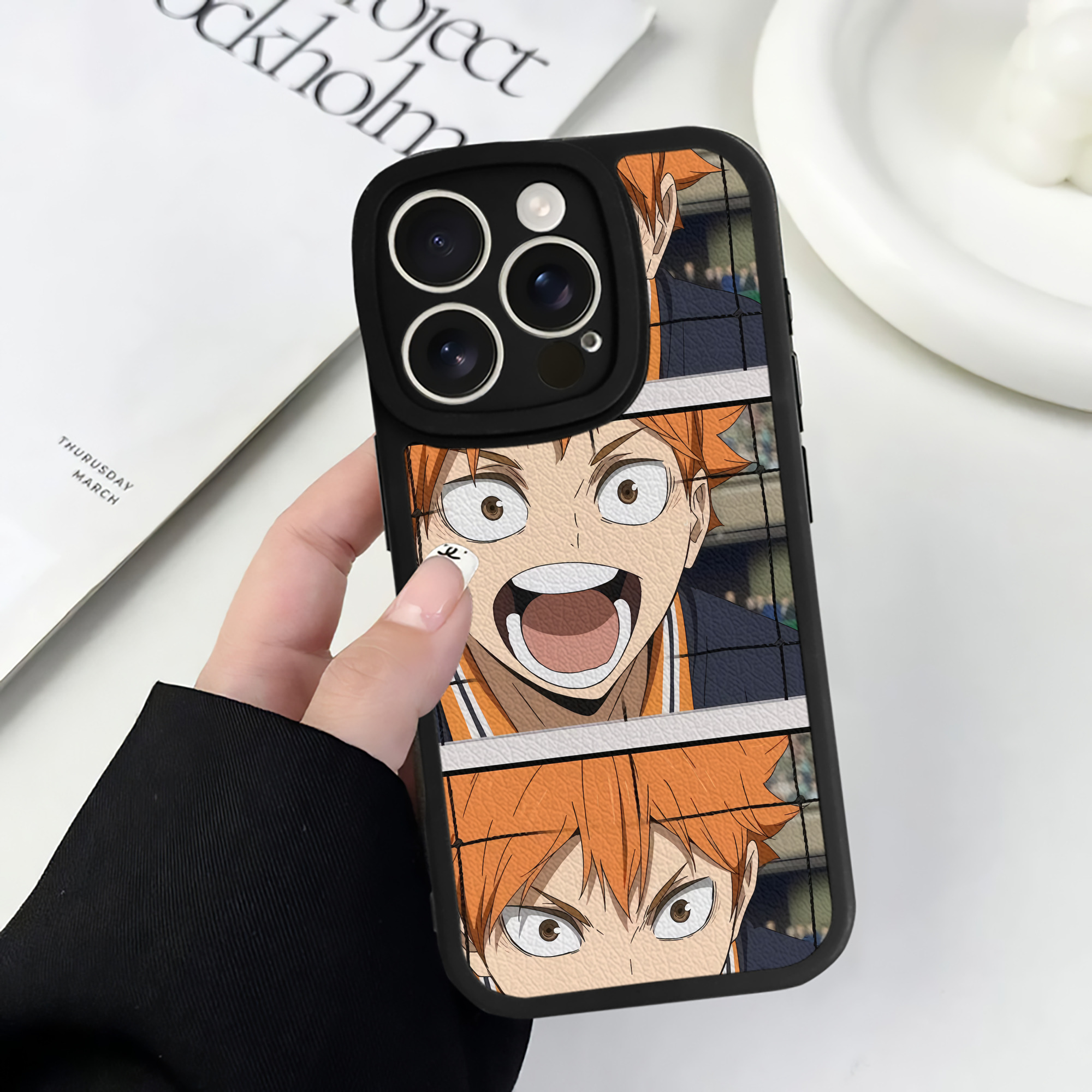 （画像用） ハイキュー!! Haikyu!! 【iPhone 16シリーズ対応】シリコンスマホケース（レザー調） 材質：シリコン